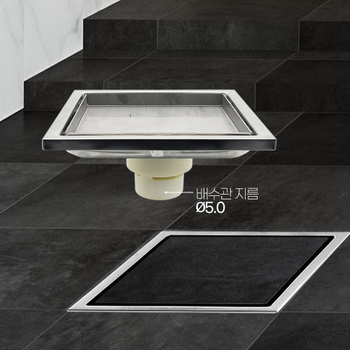 HLBATH 타일유가 스텐레스 타일육가 150각 배수관50mm
