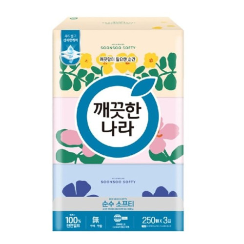 깨끗한나라)순수소프티미용티슈(250매X3개)