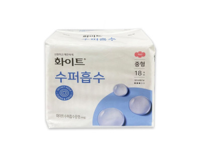 화이트 수퍼흡수 중형 18개입 생리대 -O