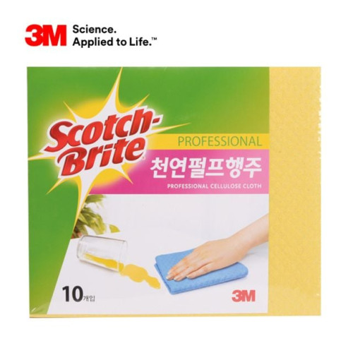3M 스카치브라이트 천연펄프 행주 노랑 10p