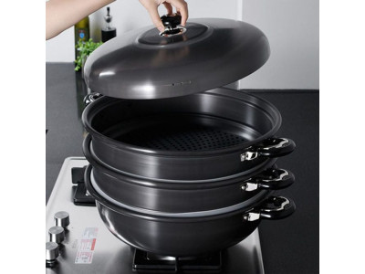 유진토스코 찜기 찜솥 찜통 찜 냄비 경질 3단 42cm