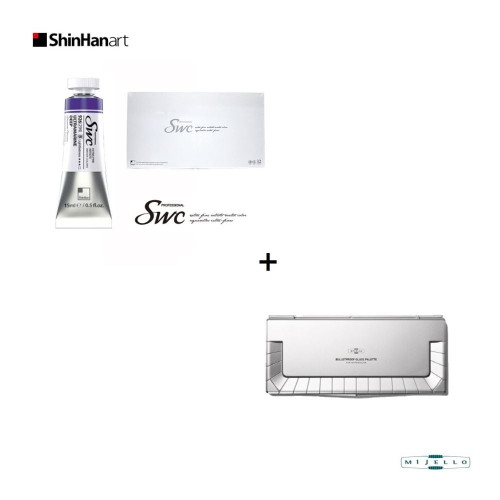 신한 수채화물감 SWC 15ml 32색+미젤로 방탄파레트 36칸