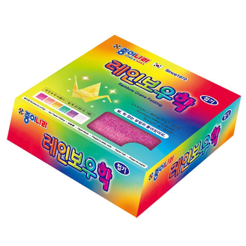선명한 무지개 학종이 42매 12개 세트 1P 색종이 접기