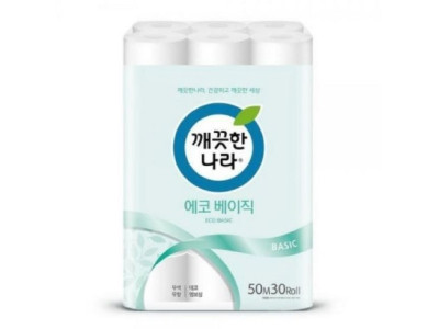 깨끗한나라 화장지 에코베이직 2겹 50m 30롤 x 1팩