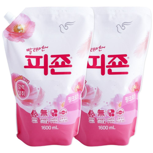 피죤 섬유유연제 1600ml + 1600ml 리필 핑크로즈
