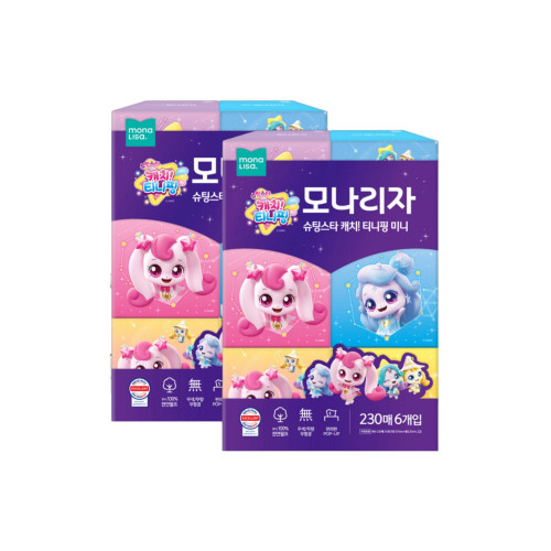 모나리자 티니핑 미니 미용 각티슈 230매 6입 x 2팩