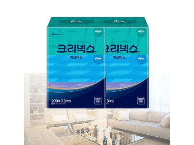 갑티슈 정사각 각휴지 미용티슈 콤비 200매 6팩