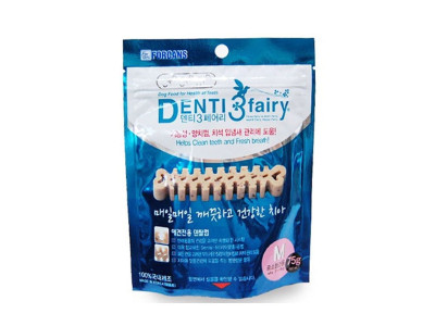 덴티3 페어리 강아지 애견 덴탈껌 75g M X3개 양치껌