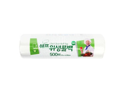 쉐프 위생롤백 25x35 소 500매 주방 비닐 다용도 보관