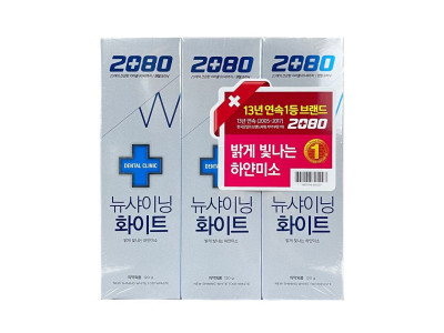 2080 뉴샤이닝 화이트치약 120Gg X 3입 - O