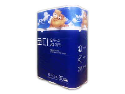 코디 순수 데코 3겹 30M 30롤 화장지 롤티슈 1개 - O
