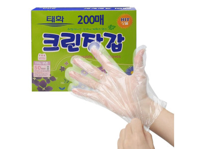 태화 크린장갑 200매 일회용 위생장갑 비닐 투명