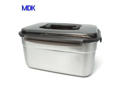 손잡이 스텐용기 직사각 스테인레스 반찬통 3600ml
