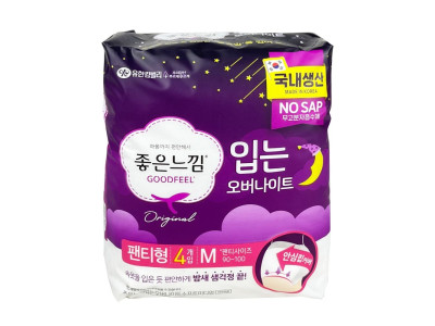 좋은느낌 입는 오버나이트 미디엄M 4개입 생리대 - O