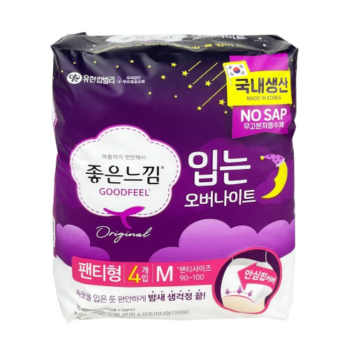 좋은느낌 입는 오버나이트 미디엄M 4개입 생리대 - O