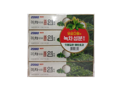 2080 녹차 담은 다원 염치약 120g 4개입 기획 애경