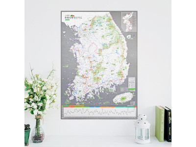 우리나라 명산지도 + 핀스티커 - 백두대간 등산지도