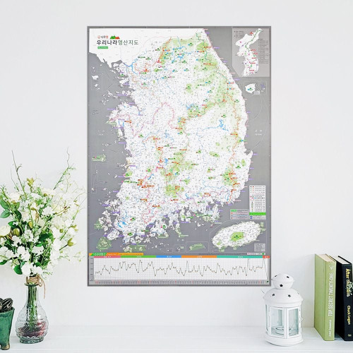 우리나라 명산지도 + 핀스티커 - 백두대간 등산지도