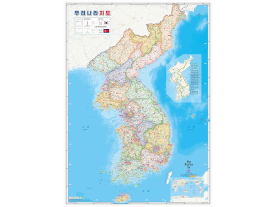 우리나라지도 코팅 - 대한민국 한반도 도로 전도