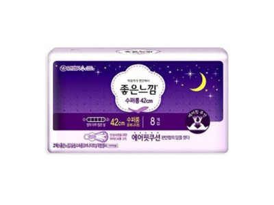 좋은느낌 생리대 42cm 수퍼롱 오버나이트 8개입