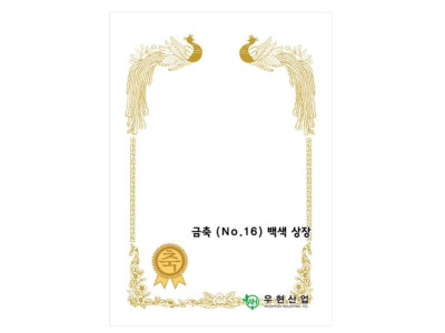 우현 OA상장용지 금축NO.16/180g/백색상장/100매