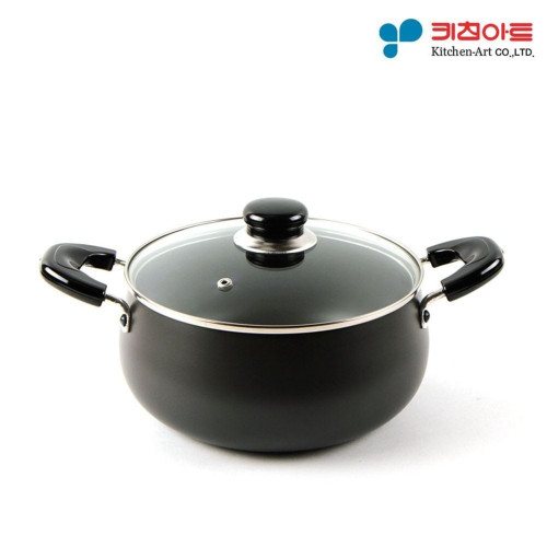 키친아트 쥬노 블랙 경질냄비 양수 24cm 국냄비 찌개