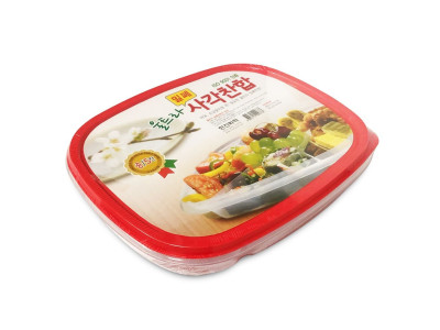 한진 울트라 밀폐 사각찬합(중5칸) 반찬통 사각반찬통