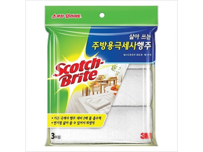 3M 삶아쓰는 주방용 극세사 행주 3개