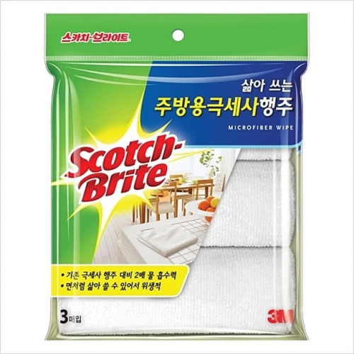 3M 삶아쓰는 주방용 극세사 행주 3개