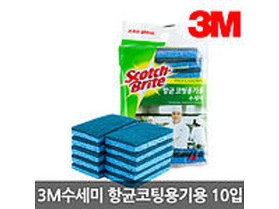스카치브라이트 코팅용기용 수세미 주방 설거지 청소