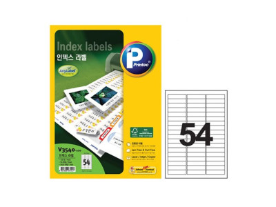 애니라벨 V3540 100 인덱스라벨 54칸 100매