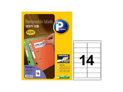 애니라벨 R3230-10 재점착라벨 14칸 10매