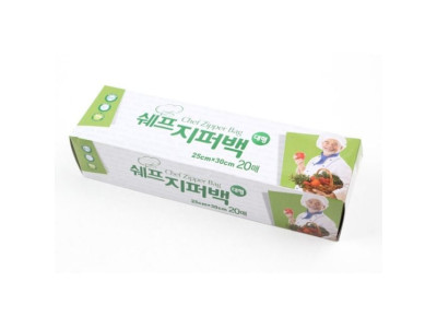 쉐프 지퍼백 25x30 20매 주방용품 위생백 일회용품