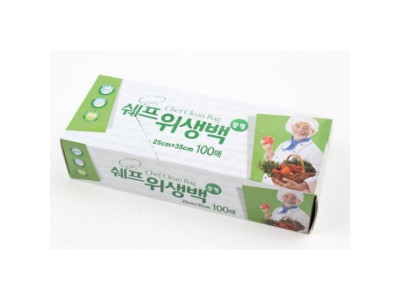 쉐프 위생백 100매 25x35 비닐봉지 위생봉투 일회용