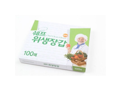 쉐프 위생장갑 100매 100장 일회용장갑 비닐장갑