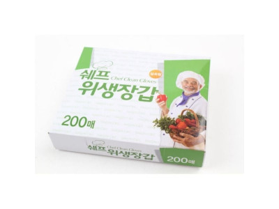 쉐프 위생장갑 200매 비닐장갑 주방용비닐장갑 일회용