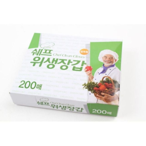 쉐프 위생장갑 200매 비닐장갑 주방용비닐장갑 일회용