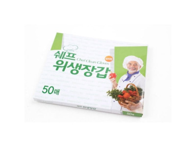 쉐프 위생장갑 50매 일회용장갑 비닐장갑 주방잡화