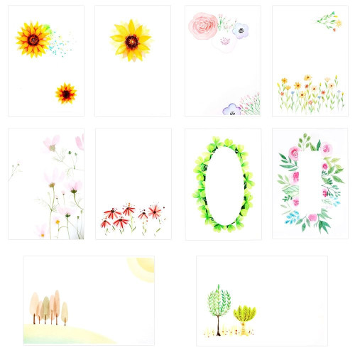 따쟁이공방 수채화 감성 Flower 엽서세트 10매입