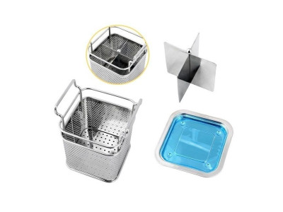 사각 스텐 수저통 (대) 물받침 분리칸막이 수저꽂이