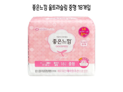 좋은느낌 중형 울트라슬림 18개입 생리대 - O