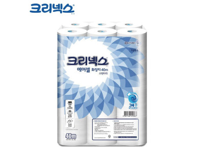 크리넥스 두루마리 화장지 물에 녹는 에어셀 40m (24롤)
