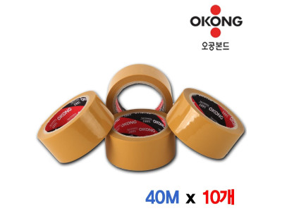 오공 겨울용/사계절용 40M 황색 박스테이프 10개