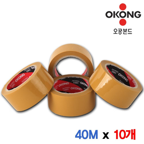오공 겨울용/사계절용 40M 황색 박스테이프 10개