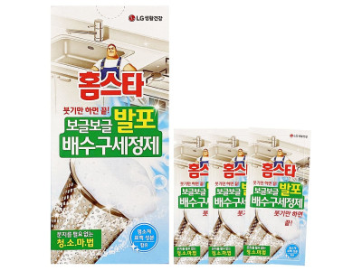 홈.스타 보글보글 발포 배수구 세정제(40g 3포) 클리