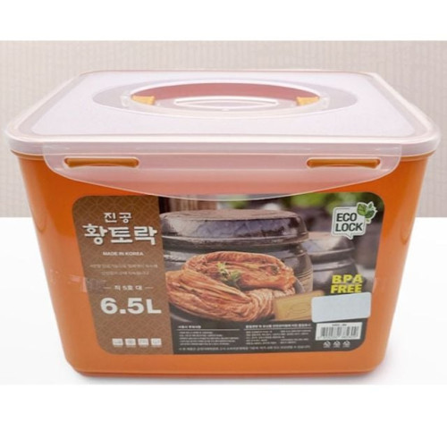 황토락 김치통 김장 밀폐 용기 진공 반찬통 6.5리터